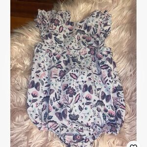 Egg Susan lazar romper bubble purple floral girl’s size 18 months butterfly
